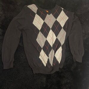 Black Argyle Sweater
